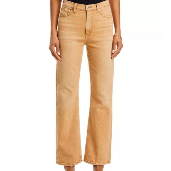 Re/Done NWT ($345) |  70s High Rise Cropped Bootcut Jeans Desert Sand | size 28 - Picture 1 of 9